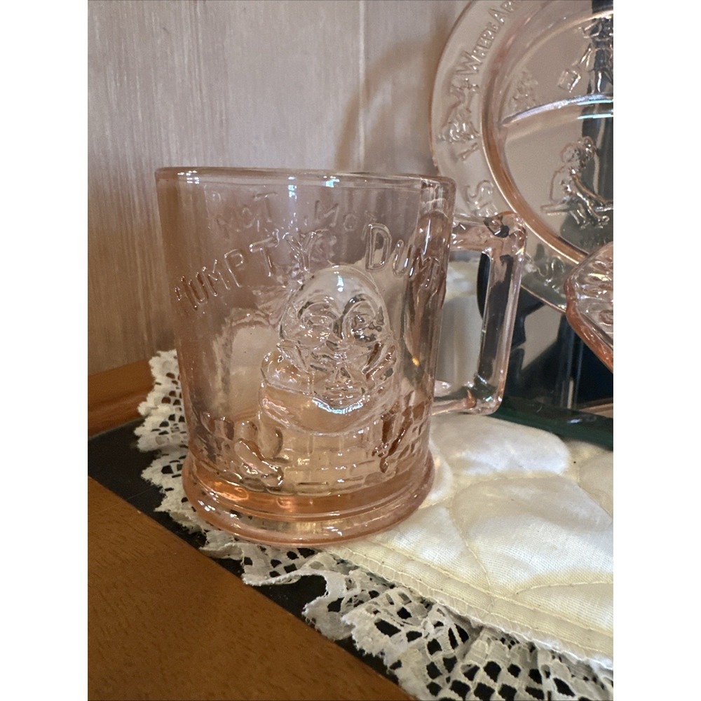 vintage Tiara Indiana Glass "See-Saw Margery Daw" Childs Set - Picture 2 of 4